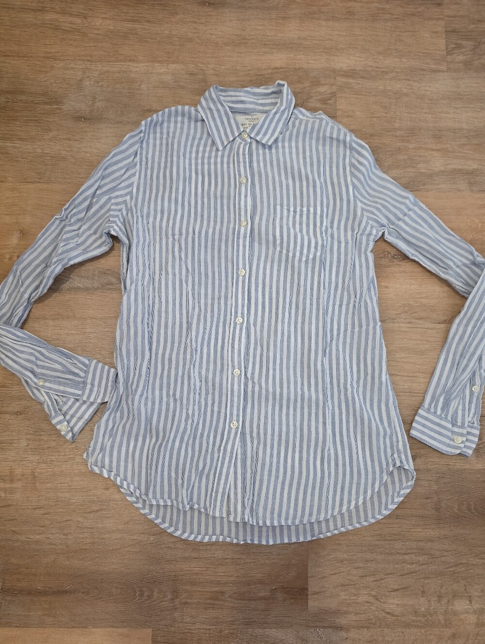 Trovata Birds of Paradise Shirt Women's Striped Long Sleeve Size XS